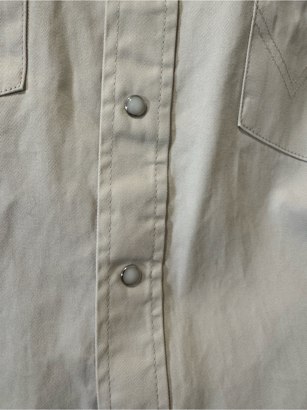 Wrangler Light Cream Western Snap Shirt - Picture 4 of 6
